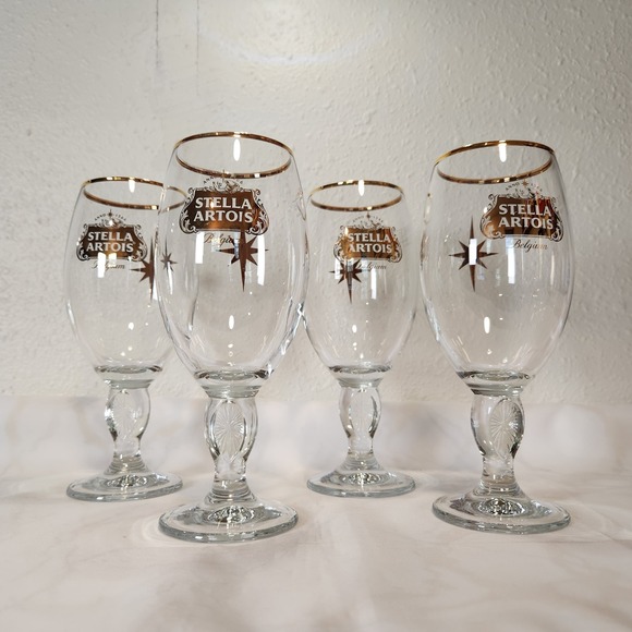 Stella Artois Other - Stella Artois Set of 4 2016 Holiday Limited Edition Draft Chalice Gold Label/Rim